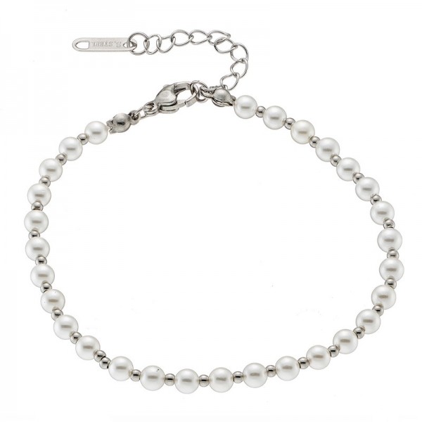 Ατσάλινο βραχιόλι με πέρλες