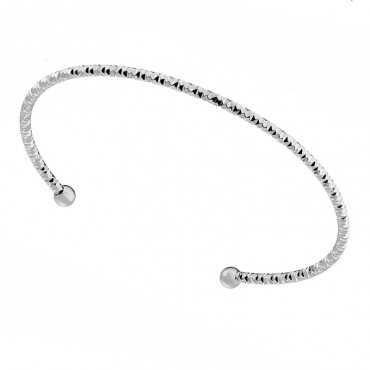 Ατσάλινο λεπτό βραχιόλι - χειροπέδα διαμανταρισμένη