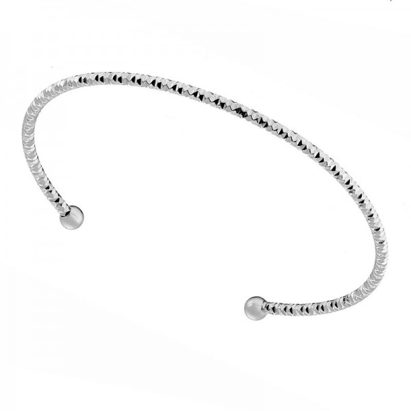 Ατσάλινο λεπτό βραχιόλι - χειροπέδα διαμανταρισμένη