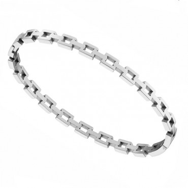 Ατσάλινο βραχιόλι - χειροπέδα με σχέδιο αλυσίδας