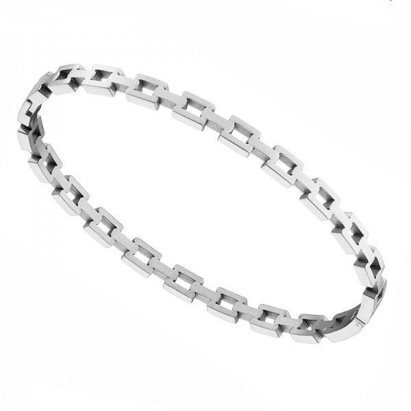Ατσάλινο βραχιόλι - χειροπέδα με σχέδιο αλυσίδας