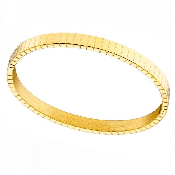 Ατσάλινο βραχιόλι-χειροπέδα τύπου μπρασελέ , επίχρυσο 