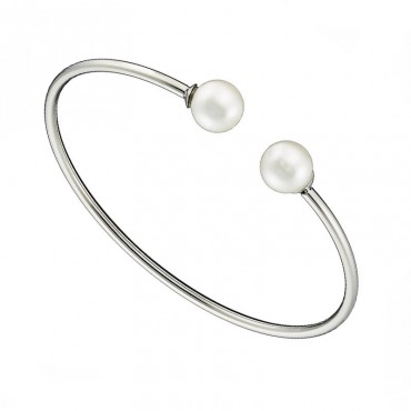 Ατσάλινο βραχιόλι - χειροπέδα με πέρλες 