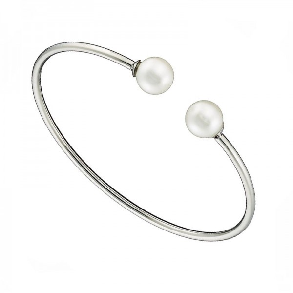 Ατσάλινο βραχιόλι - χειροπέδα με πέρλες 