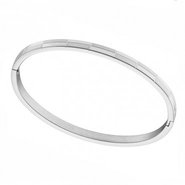 Ατσάλινο βραχιόλι χειροπέδα με ορθογώνια σχήματα 