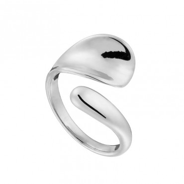 Ατσάλινο δαχτυλίδι με αντικρυστές άκρες 