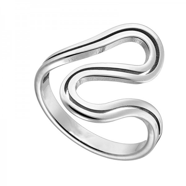 Ατσάλινο δαχτυλίδι με κυματιστό σχήμα 