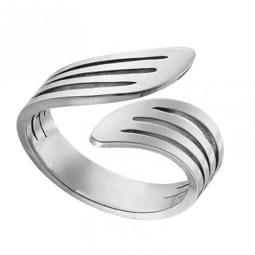 Ατσάλινο δαχτυλίδι με αντικρυστές άκρες