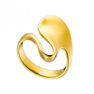 Ατσάλινο επίχρυσο δαχτυλίδι με ακανόνιστο σχήμα 
