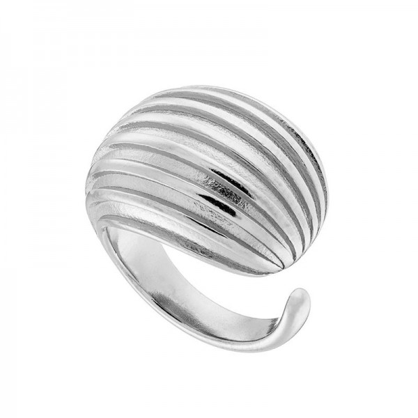 Ατσάλινο δαχτυλίδι με πομπέ σχήμα 