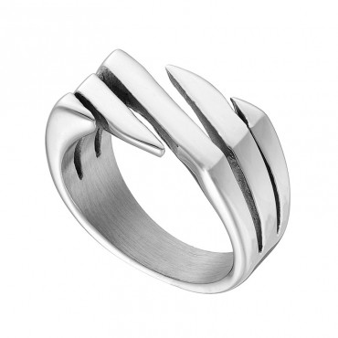 Ατσάλινο δαχτυλίδι με τετραγωνισμένο σχήμα 