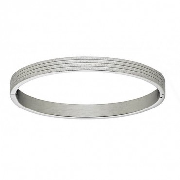 Ατσάλινο βραχιόλι - χειροπέδα με διαμανταρισμένο φινίρισμα 