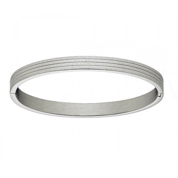 Ατσάλινο βραχιόλι - χειροπέδα με διαμανταρισμένο φινίρισμα 