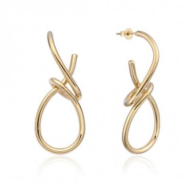 Ατσάλινα επίχρυσα σκουλαρίκια με σχέδιο κόμπος 