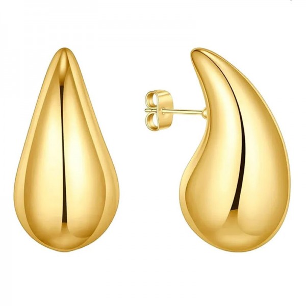 Ατσάλινα κουμπωτά σκουλαρίκια μεγάλη σταγόνα (chunky drops)