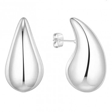 Ατσάλινα κουμπωτά σκουλαρίκια μεγάλη σταγόνα ( chunky drops)