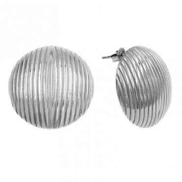 Ατσάλινα σκουλαρίκια κουμπωτά με κυκλικό σχήμα 