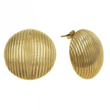 Ατσάλινα επίχρυσα σκουλαρίκια με κυκλικό σχήμα 