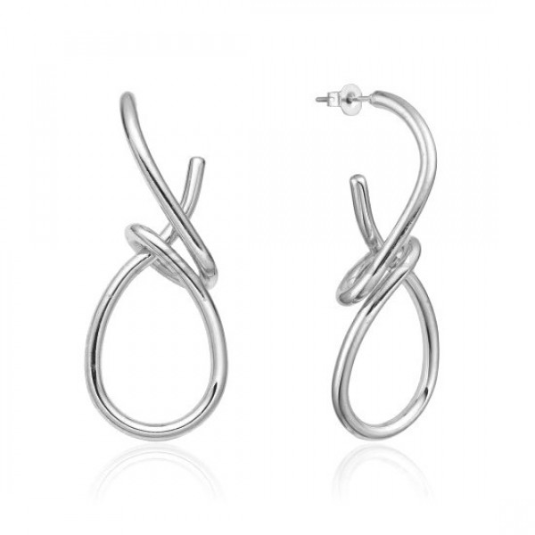 Ατσάλινα σκουλαρίκια με σχέδιο κόμπος