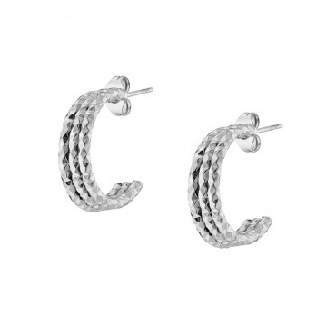 Ατσάλινοι κρίκοι κουμπωτοί με διαμανταρισμένο σκάλισμα