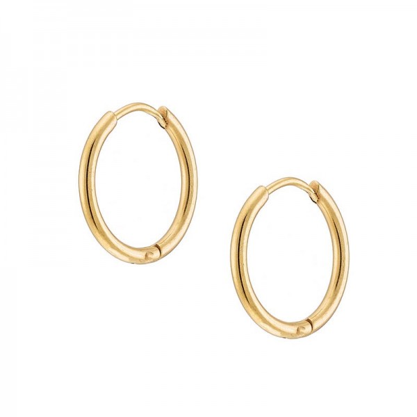 Ατσάλινα και επίχρυσα σκουλαρίκια κρίκοι μεσαίου μεγέθους 