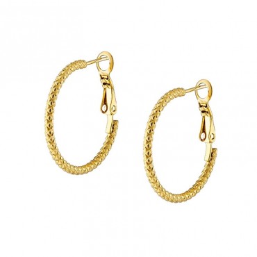 Ατσάλινοι επίχρυσοι κρίκοι με snake σκάλισμα