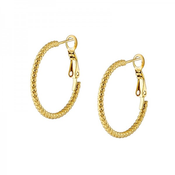 Ατσάλινοι επίχρυσοι κρίκοι με snake σκάλισμα