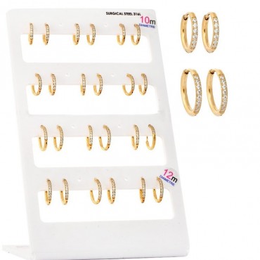 Ατσάλινοι μικροί κρίκοι με πέτρες , επιχρυσωμένοι 