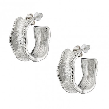 Ατσάλινα σκουλαρίκια - κρίκοι με σφυρήλατο φινίρισμα 