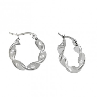 Ατσάλινα σκουλαρίκια στριφτοί κρίκοι