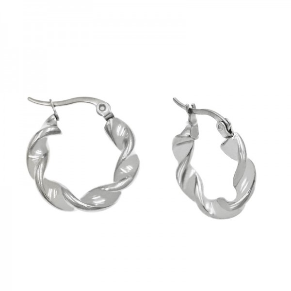 Ατσάλινα σκουλαρίκια στριφτοί κρίκοι