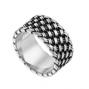 Ατσάλινο δαχτυλίδι με σχήμα αλυσίδας 