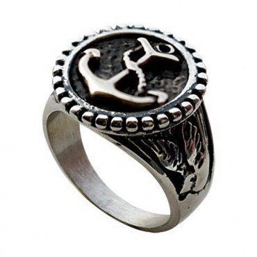 Δαχτυλίδι από ατσάλι με άγκυρα