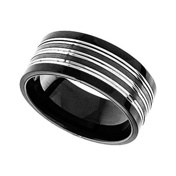 Ατσάλινο δαχτυλίδι με διχρωμία 