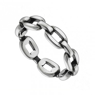 Δαχτυλίδι από ατσάλι με σχήμα αλυσίδας