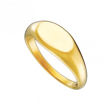 Ατσάλινο επίχρυσο δαχτυλίδι με λουστρέ φινίρισμα