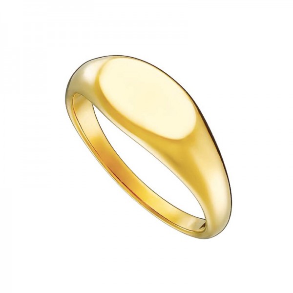 Ατσάλινο επίχρυσο δαχτυλίδι με λουστρέ φινίρισμα