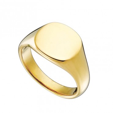 Ατσάλινο επίχρυσο δαχτυλίδι με λουστρέ φινίρισμα