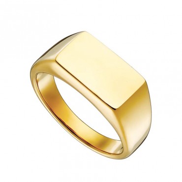 Ατσάλινο επίχρυσο δαχτυλίδι με λουστρέ φινίρισμα