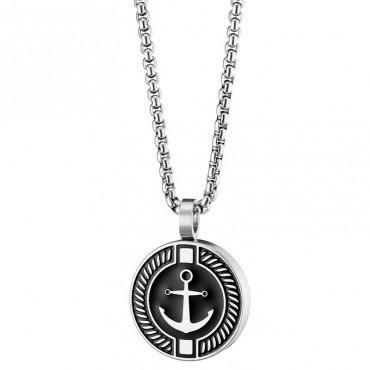 Ατσάλινο κολιέ με άγκυρα 