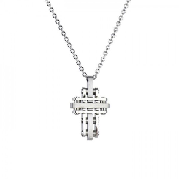 Αλυσίδα με μικρό σταυρό από ανοξείδωτο ατσάλι