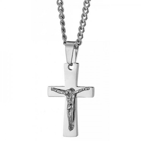 Αλυσίδα με σταυρό από ανοξείδωτο ατσάλι 
