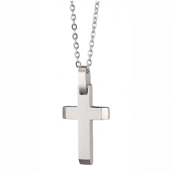 Αλυσίδα με σταυρό από ανοξείδωτο ατσάλι