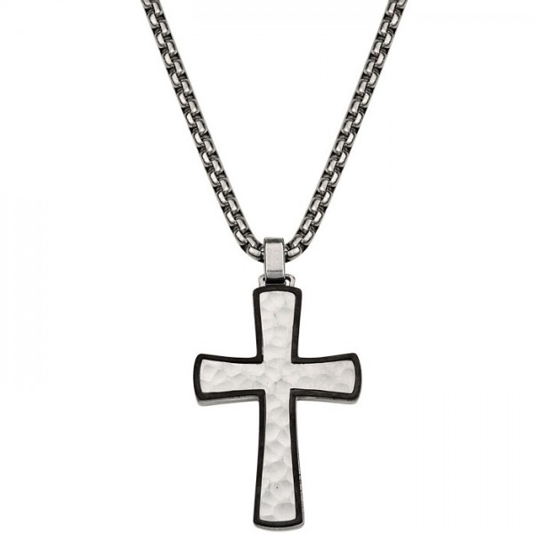 Αλυσίδα με σταυρό σφυρήλατο από ανοξείδωτο ατσάλι
