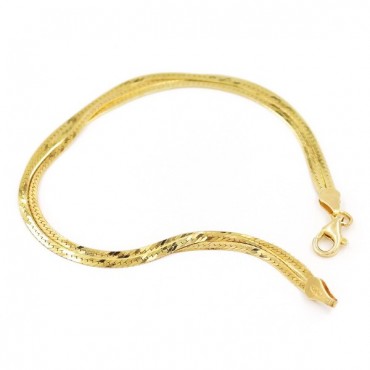 Ασημένια και επιχρυσωμένη τριπλή αλυσίδα για το χέρι