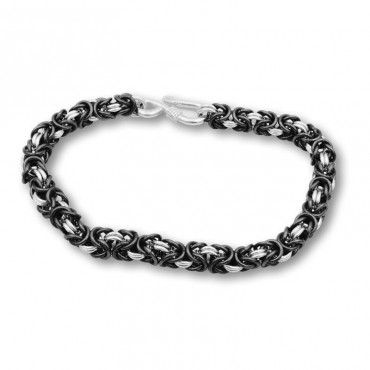 Ασημένια χειροποίητη βυζαντινή αλυσίδα - βραχιόλι 