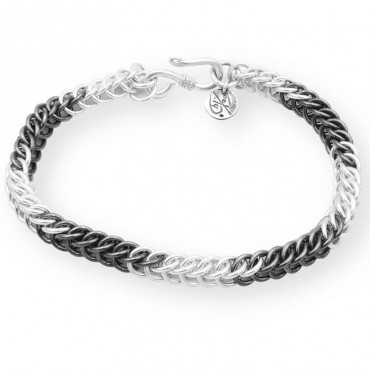 Ασημένια χειροποίητη αλυσίδα - βραχιόλι (half - persian)