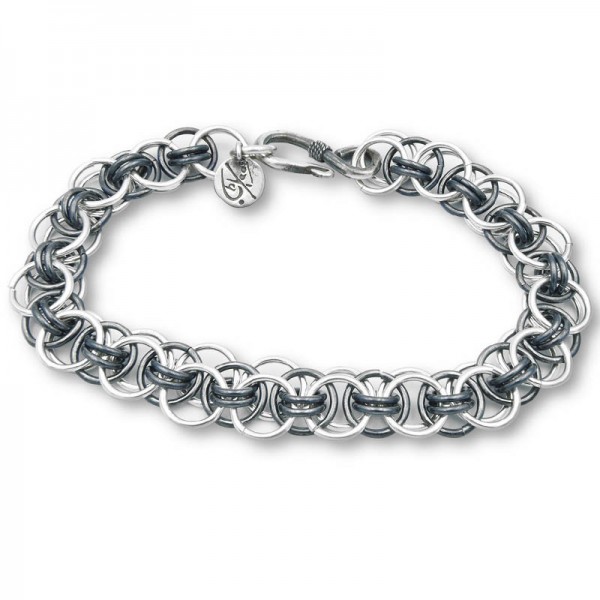 Ασημένια χειροποίητη αλυσίδα - βραχιόλι (helm chain)