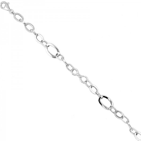 Ασημένια αλυσίδα για το χέρι με κρίκους 