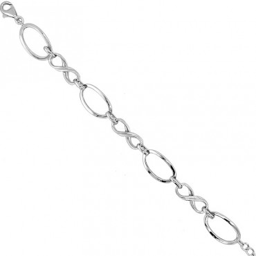 Ασημένια αλυσίδα για το χέρι με κρίκους και το άπειρο 